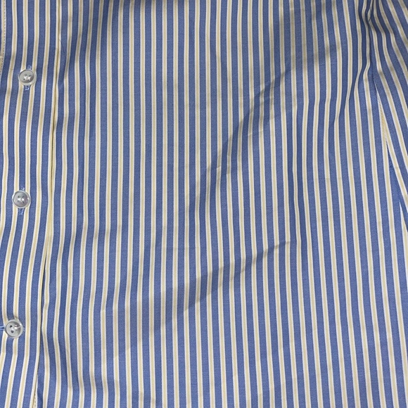 Faconnable France Long Sleeve Cotton Button Down Shirt size 16 blue and yellow - Picture 3 of 10